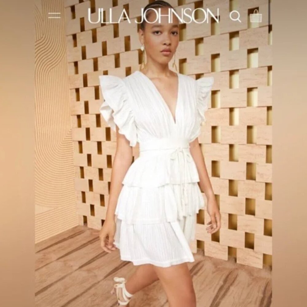 Ulla Johnson Camilla Mini Ruffle Dress Cowrie Size 2